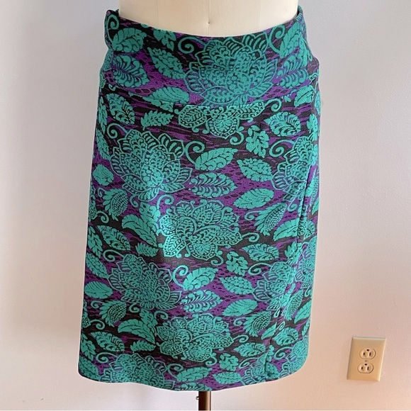 LuLaRoe Cassie Pencil Skirt- Floral- Green and Purple- Size 2XL - Picture 1 of 7